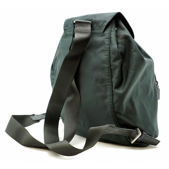 Prada Leather Nylon Green Rucksack Shoulder Bag - Picture 1 of 9